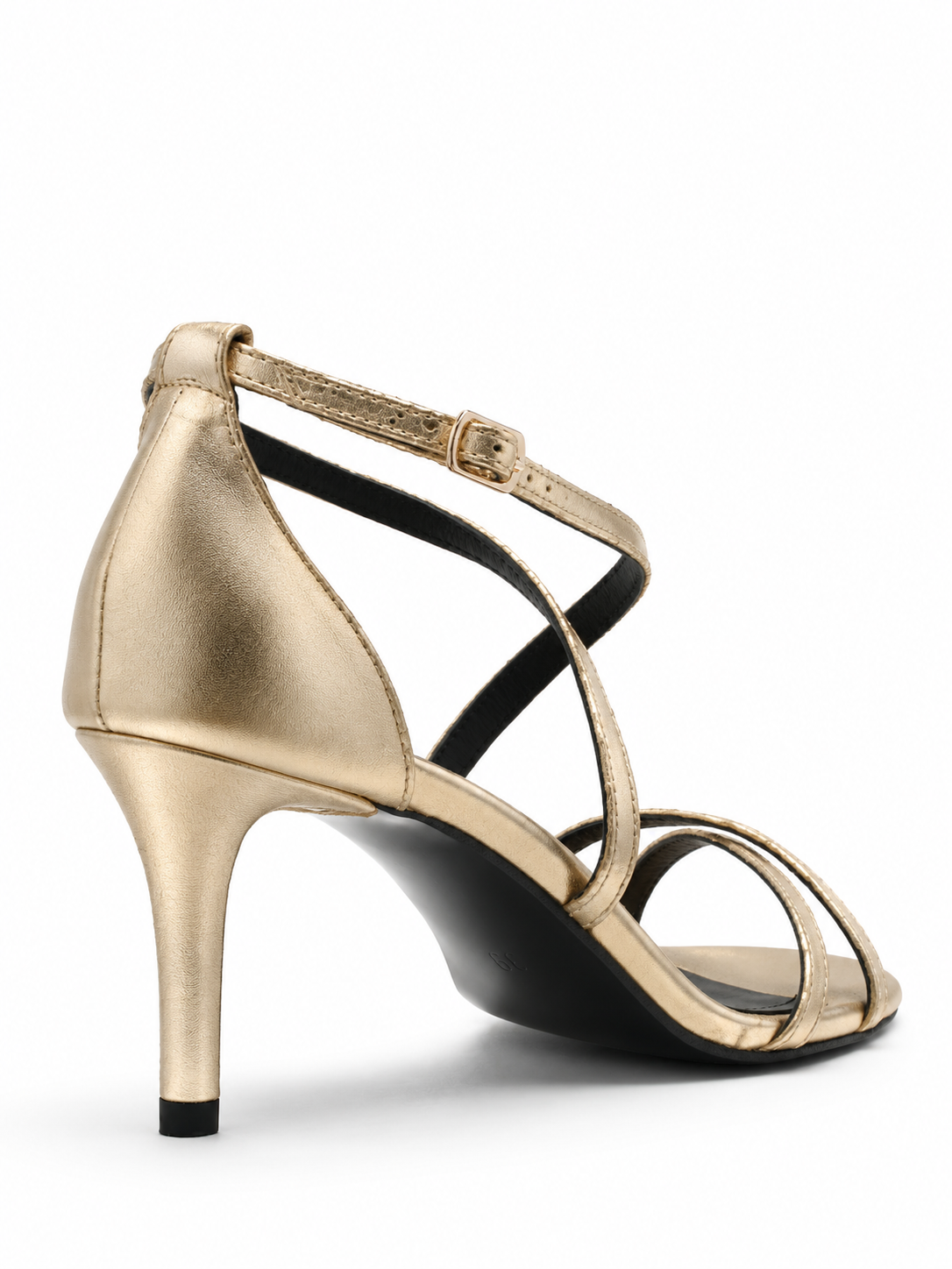 MAD Sandals, Ankle Strap, Premium Gold Leather, Heel 6 cm