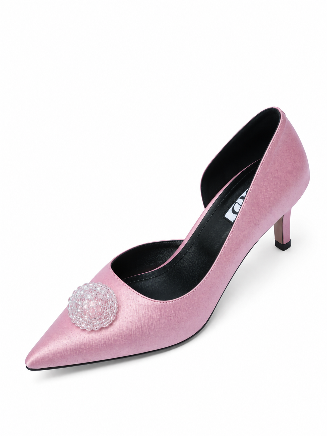 Pantofi Stiletto MAD, Satin Premium, Roz prăfuit & Accesorii Lucrate Manual