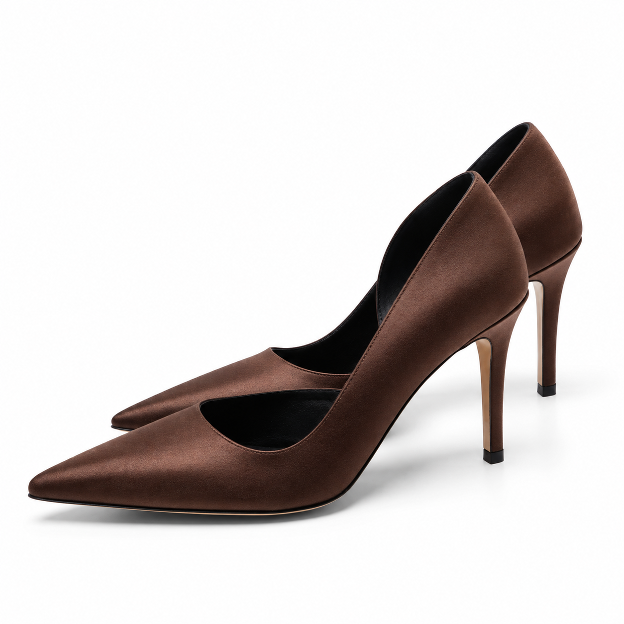 Pantofi Stiletto MAD, Maro Ciocolatiu, Piele Naturală Premium