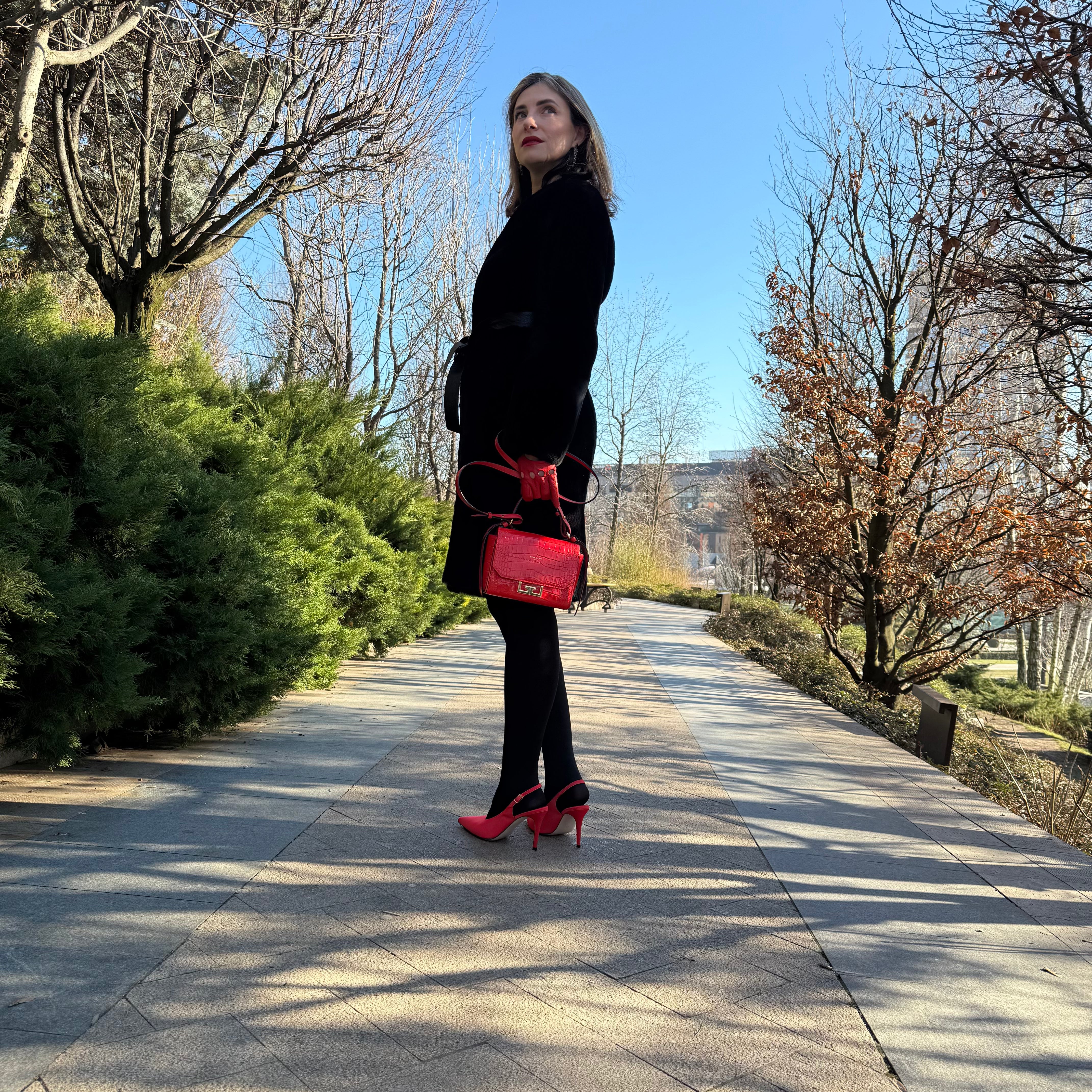 YOKO Slingback Satin Coral Red