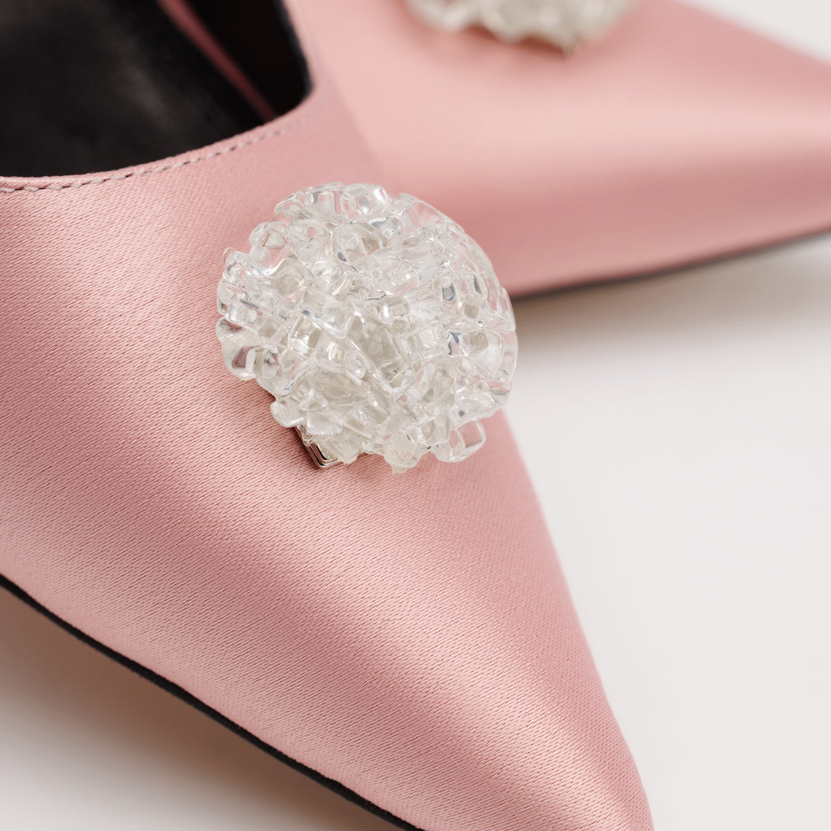 MAD Stiletto Pumps, Premium Satin, Dusty Pink & Detachable Handmade Accessories