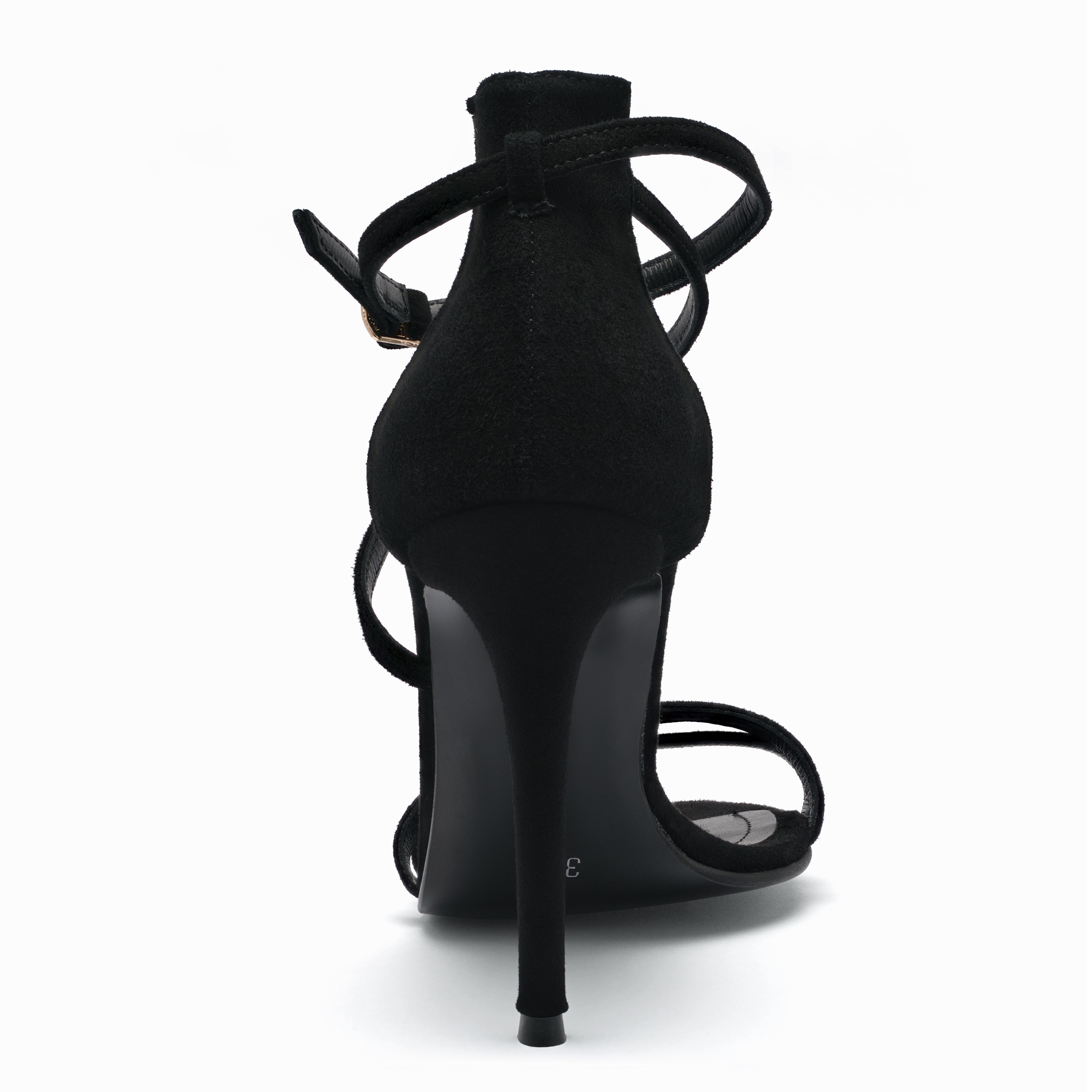 black suede sandals 11 cm heel on mirror back