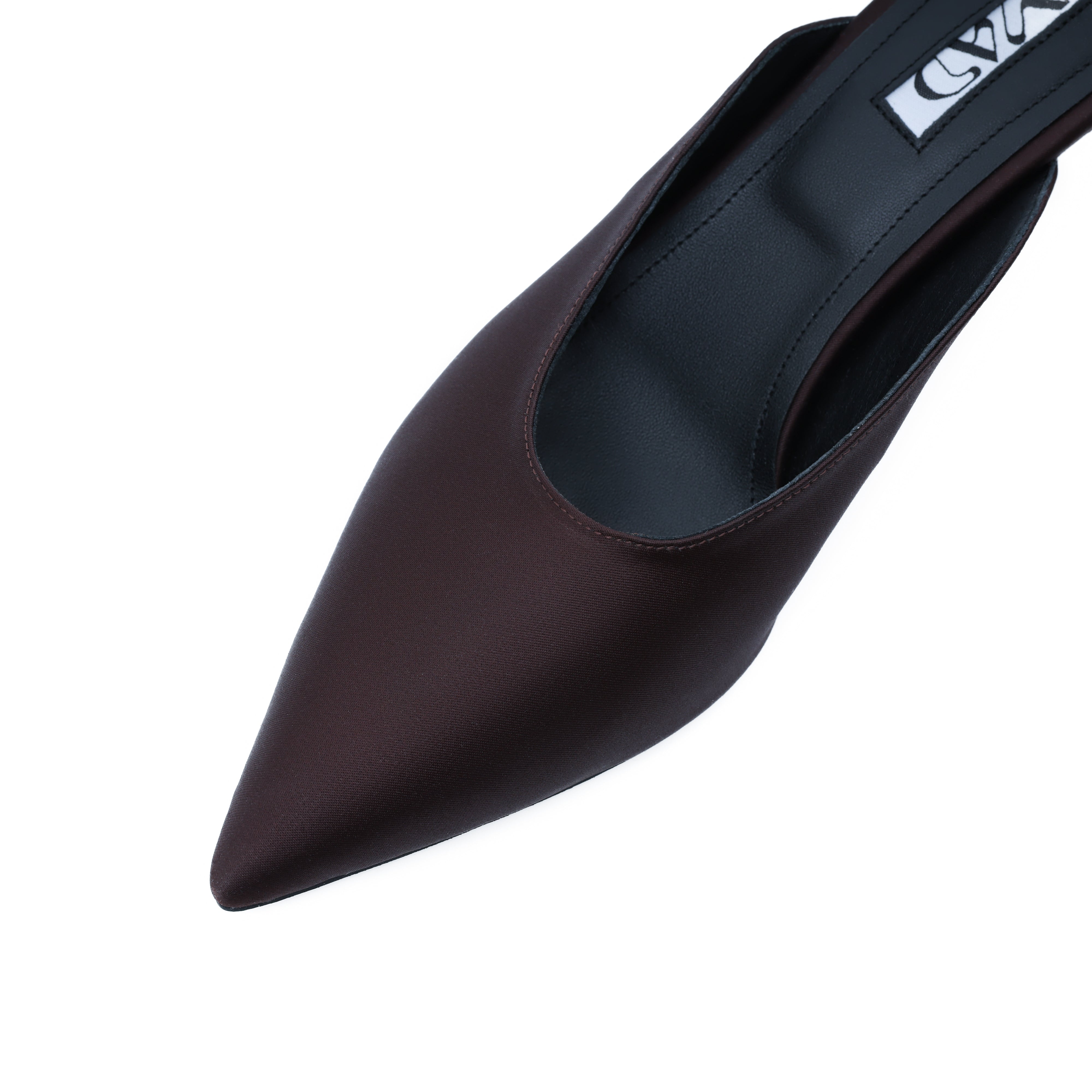 YOKO Mules Dark Chocolate Satin 5 cm