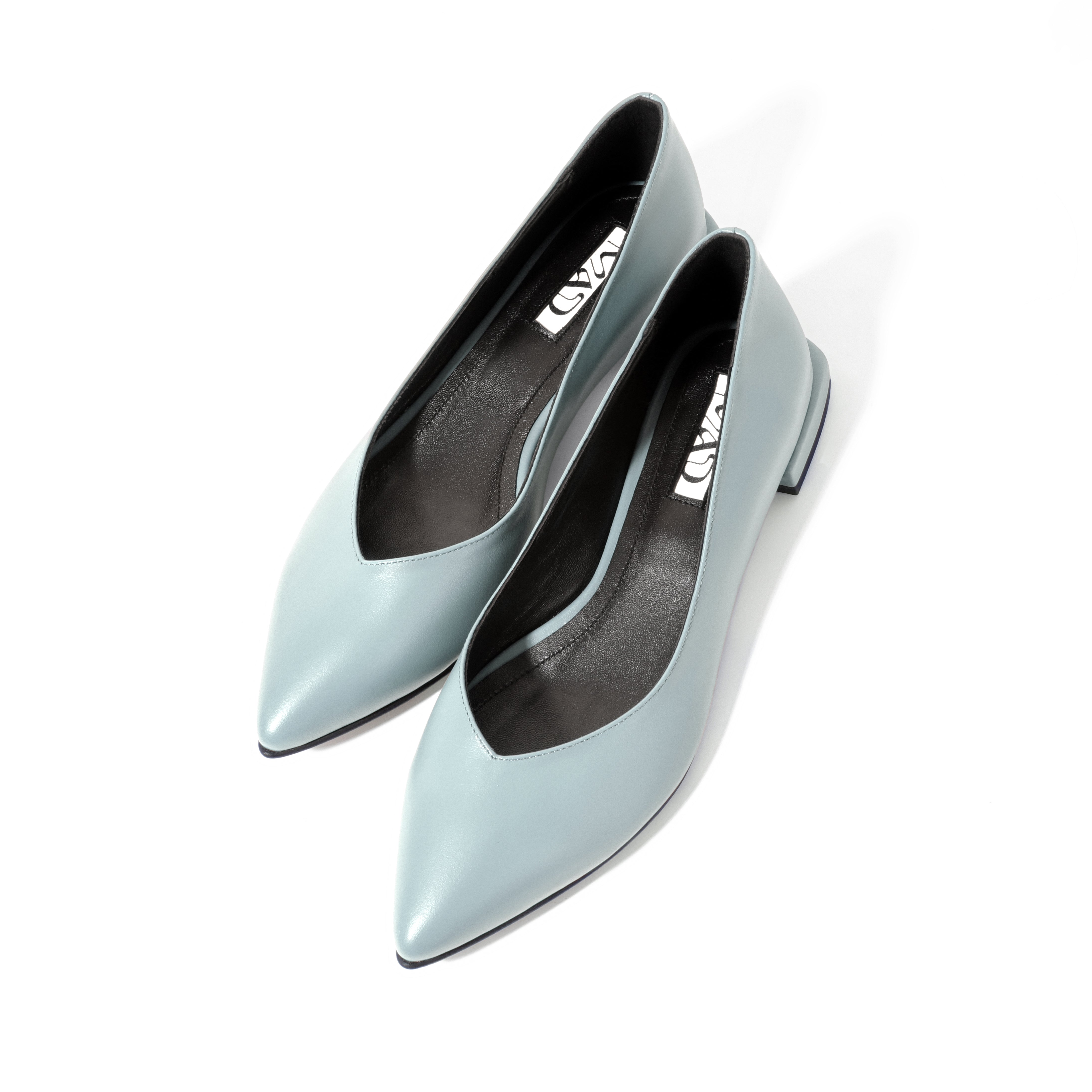 Ballerina Flats in Blue leather