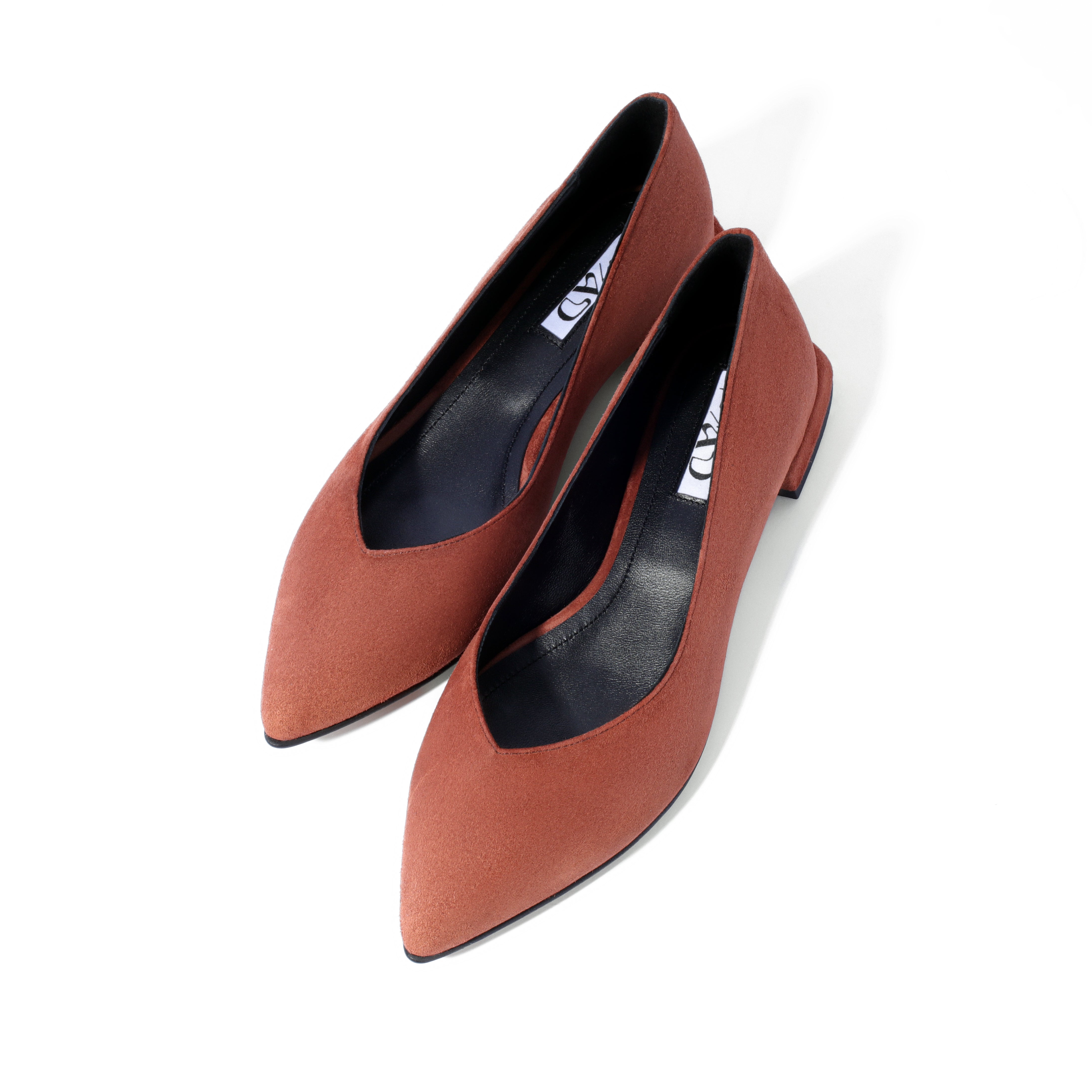 Ballerinas in brown suede leather