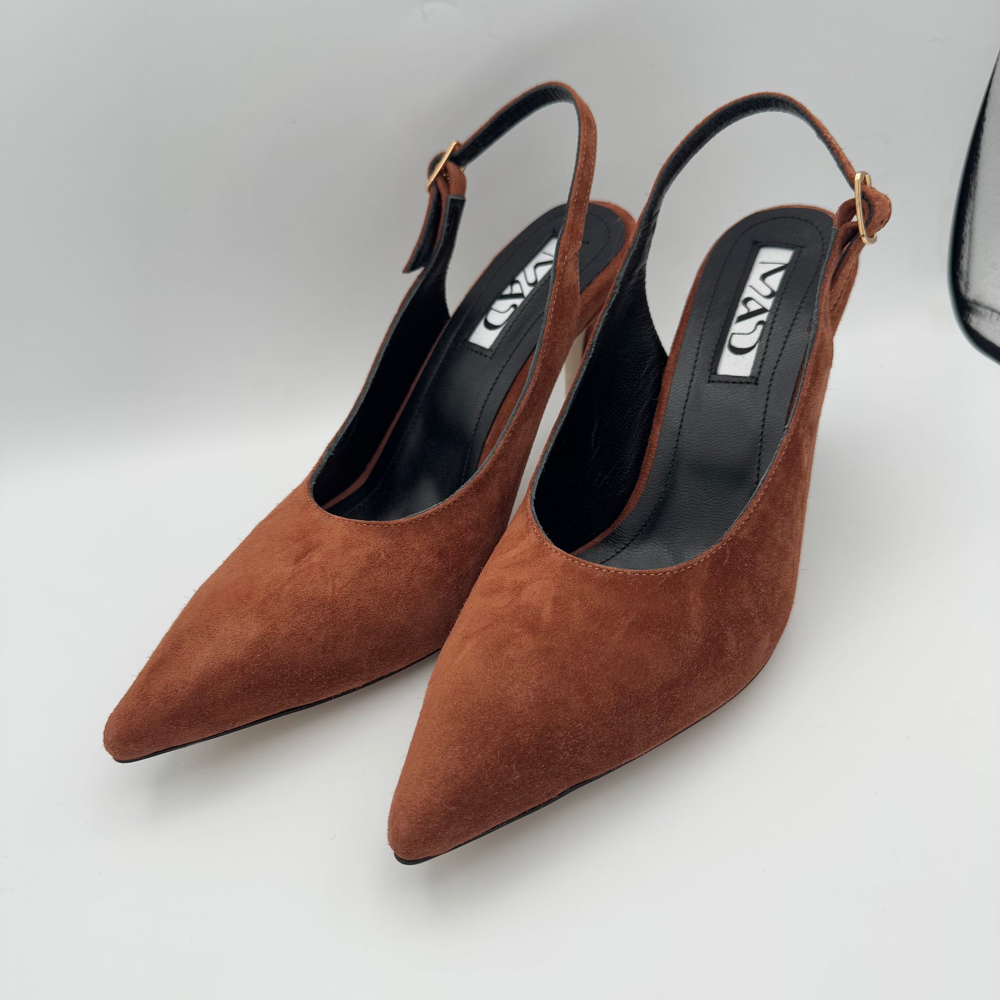 Brown Suede Slingbacks 