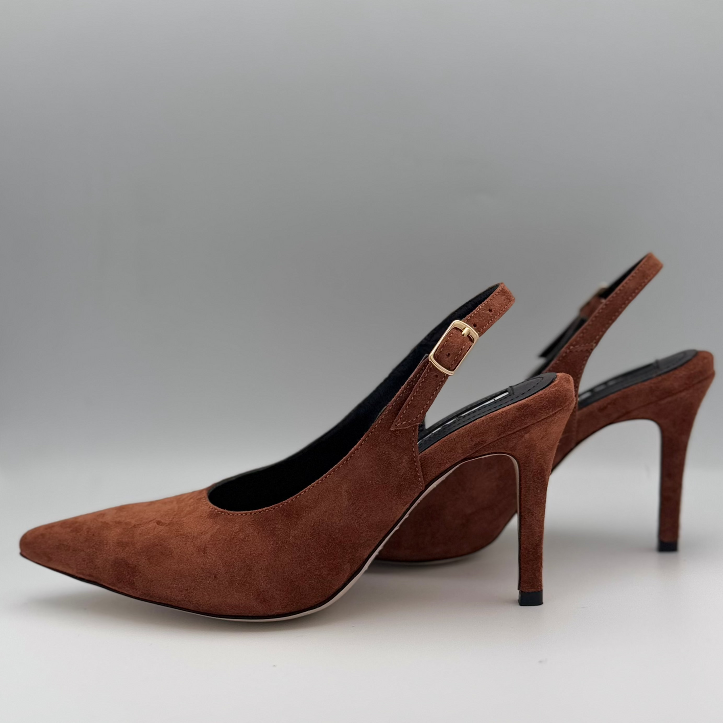 Brown Suede Slingbacks Pair 1