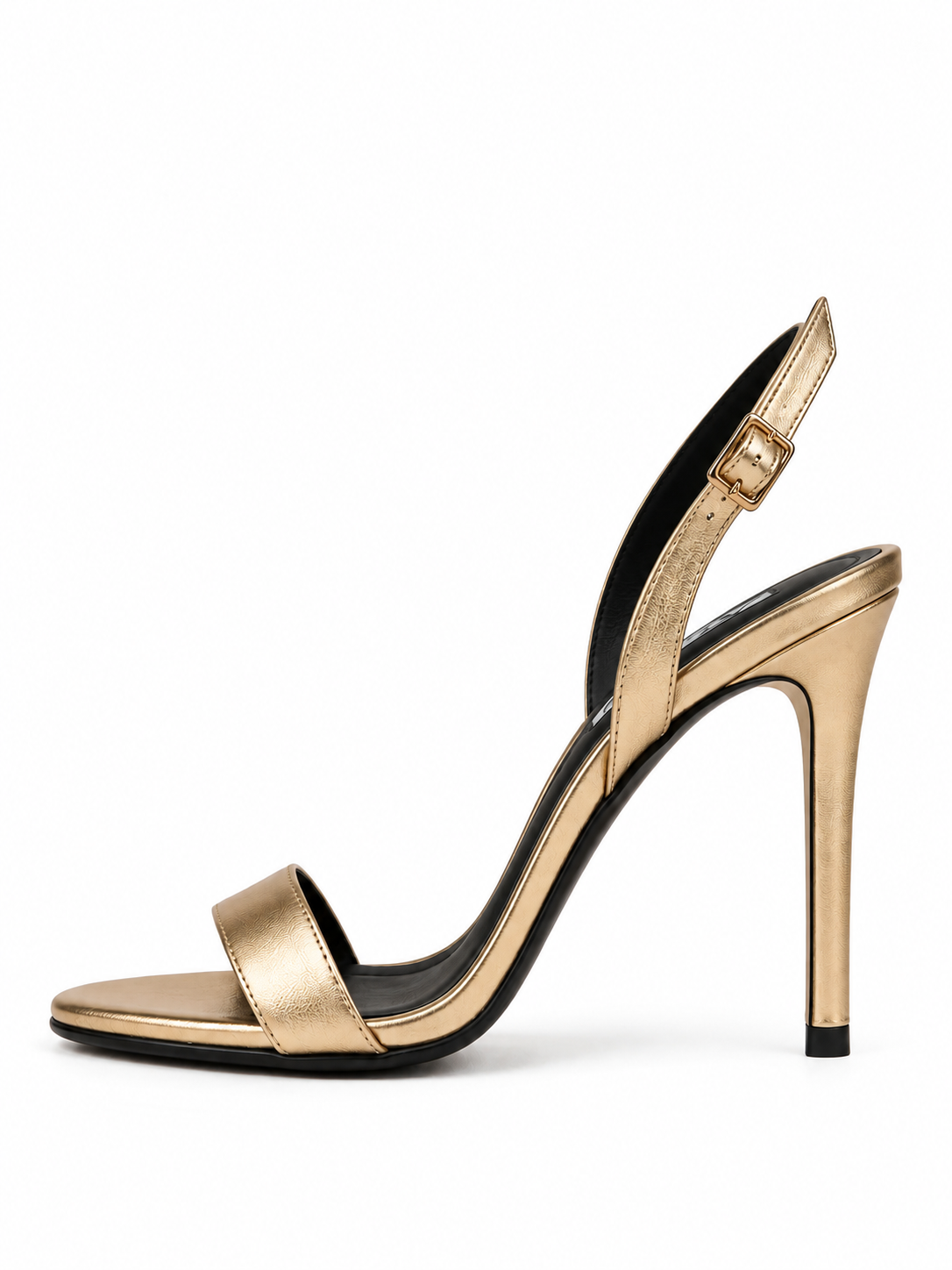 MAD Sandals, Ankle Strap, Premium Gold Leather, Heel 10 cm