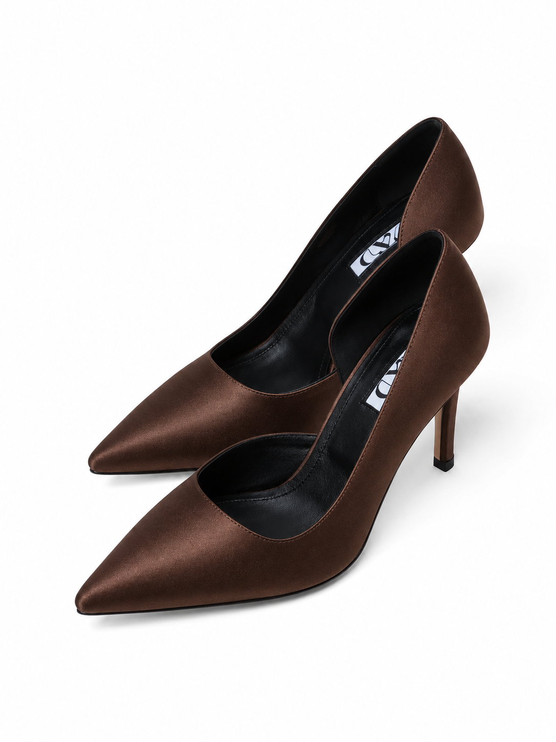 MAD Stiletto Pumps, Premium Chocolate Satin, Heel 7 cm