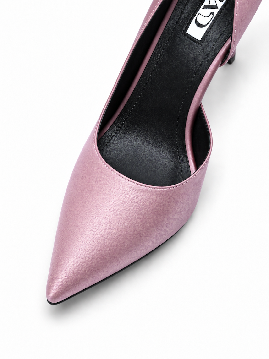 Pantofi Stiletto MAD, Roz prăfuit, Satin Premium