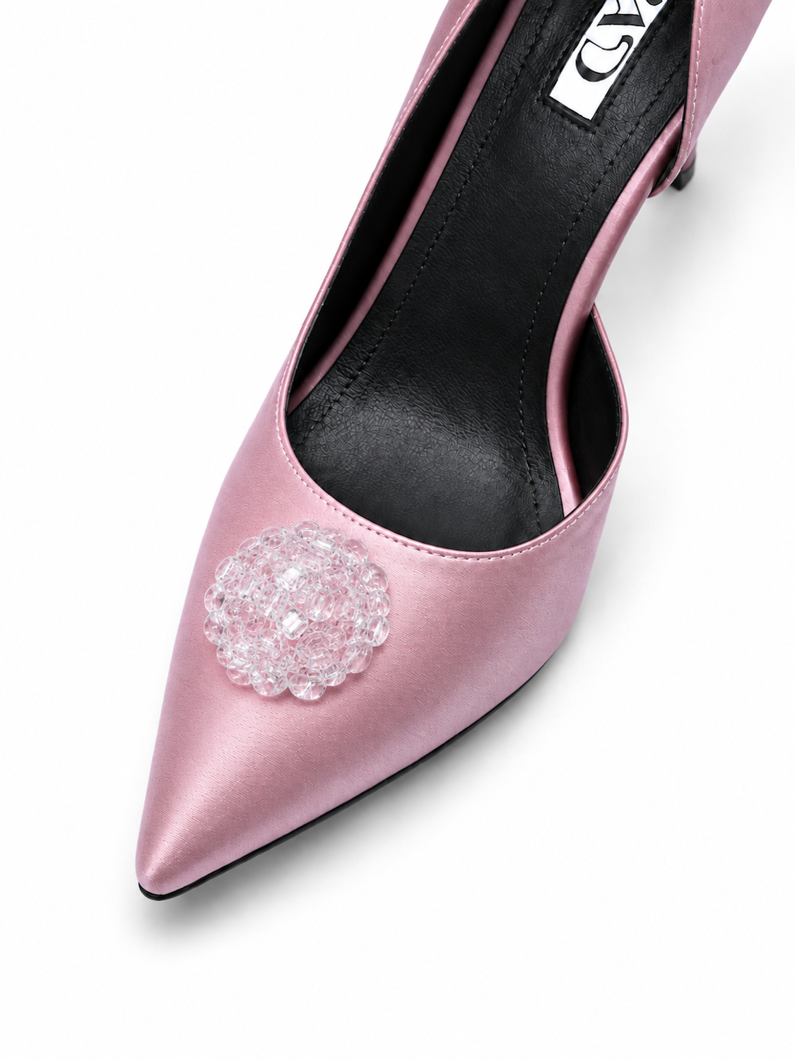 Pantofi Stiletto MAD Yoko, Roz prăfuit din Satin, Toc 7 cm