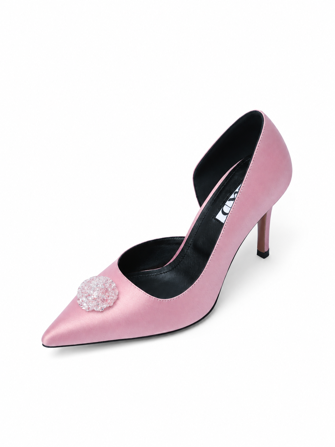 Pantofi Stiletto MAD Yoko, Roz prăfuit din Satin, Toc 7 cm