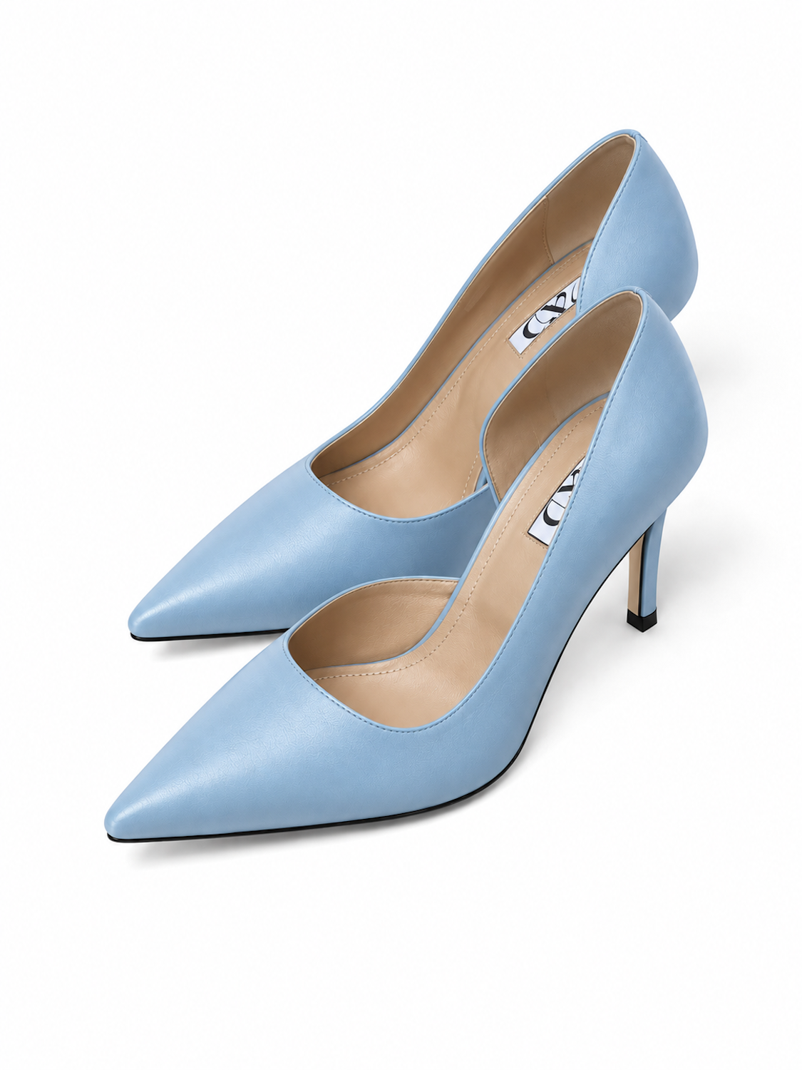 MAD Stiletto Pumps, Baby Blue, Genuine Leather, Heel 7 cm