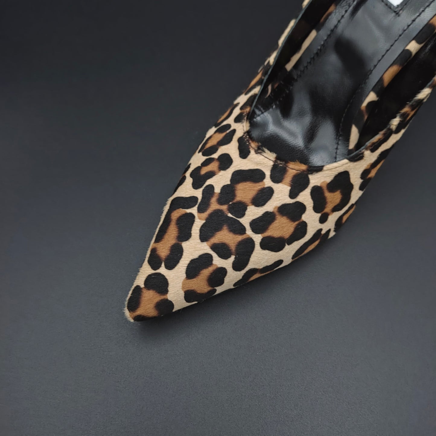 YOKO Slingback Pony Leopard Leather