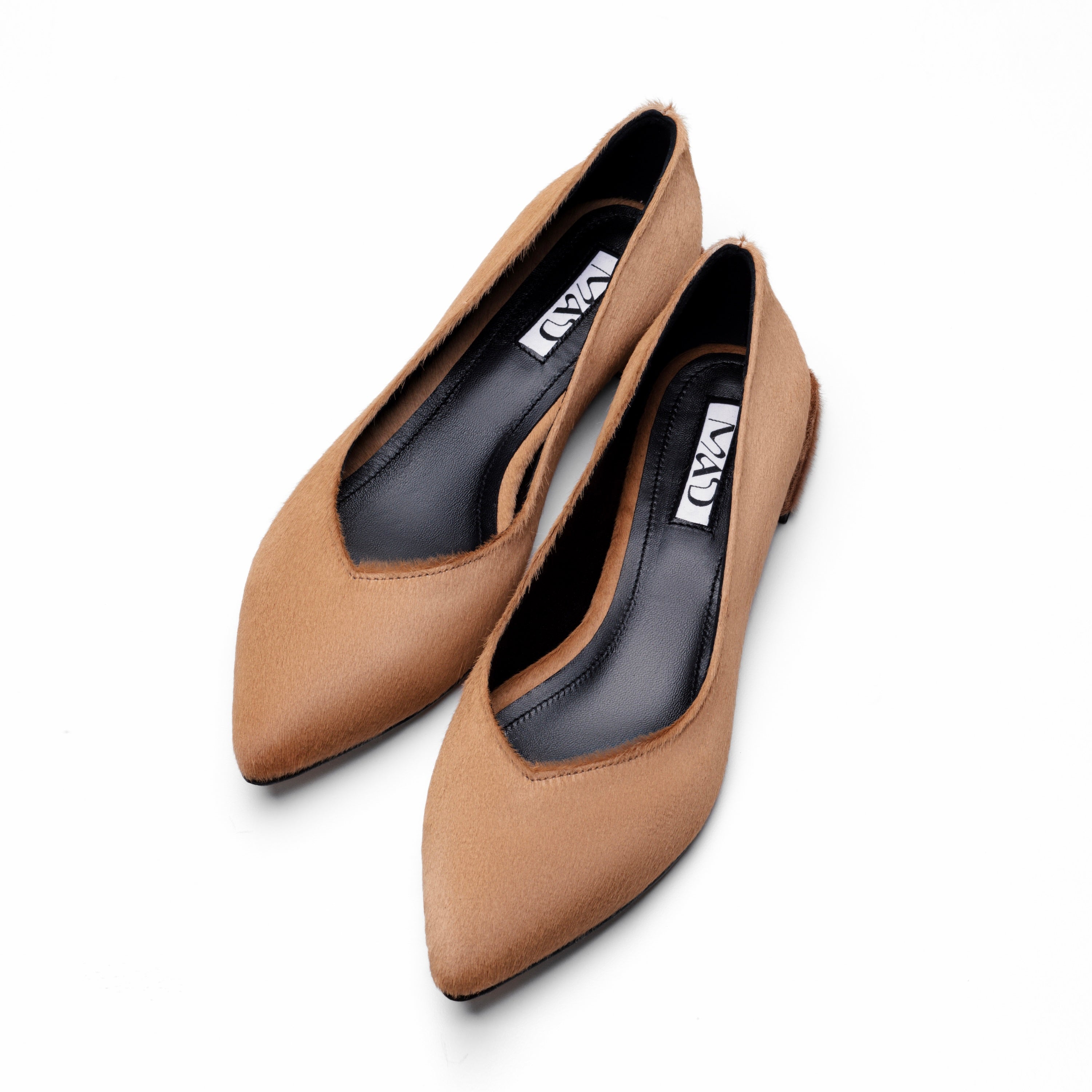 GEORGIA Ballerina Leather in Pony Caramel