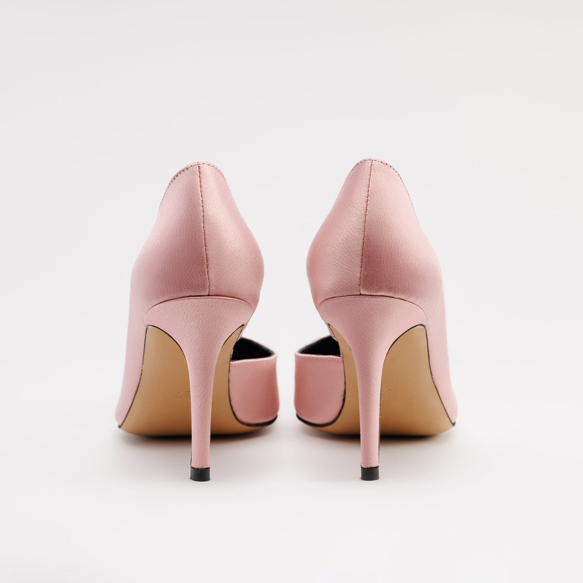 MAD Stiletto Pumps, Premium Satin, Dusty Pink & Detachable Handmade Accessories