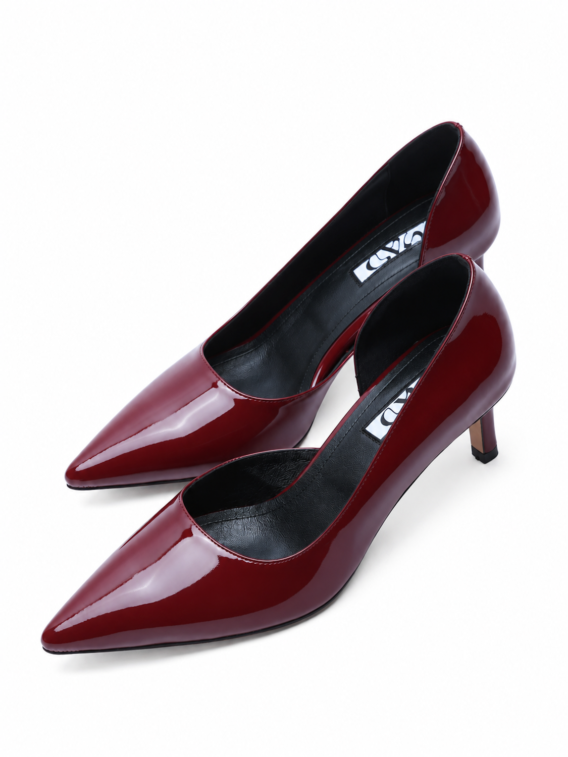Pantofi Stiletto MAD, Rosu Burgundy, Piele Naturală Lăcuită 