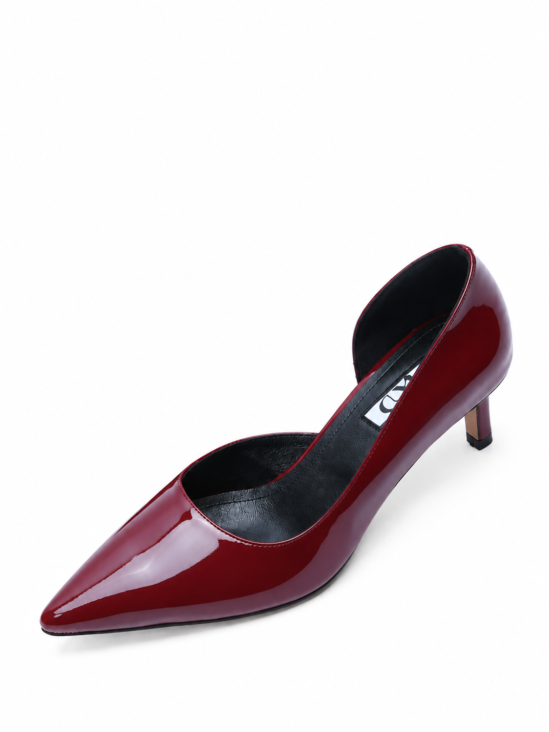 Pantofi Stiletto MAD, Rosu Burgundy, Piele Naturală Lăcuită 