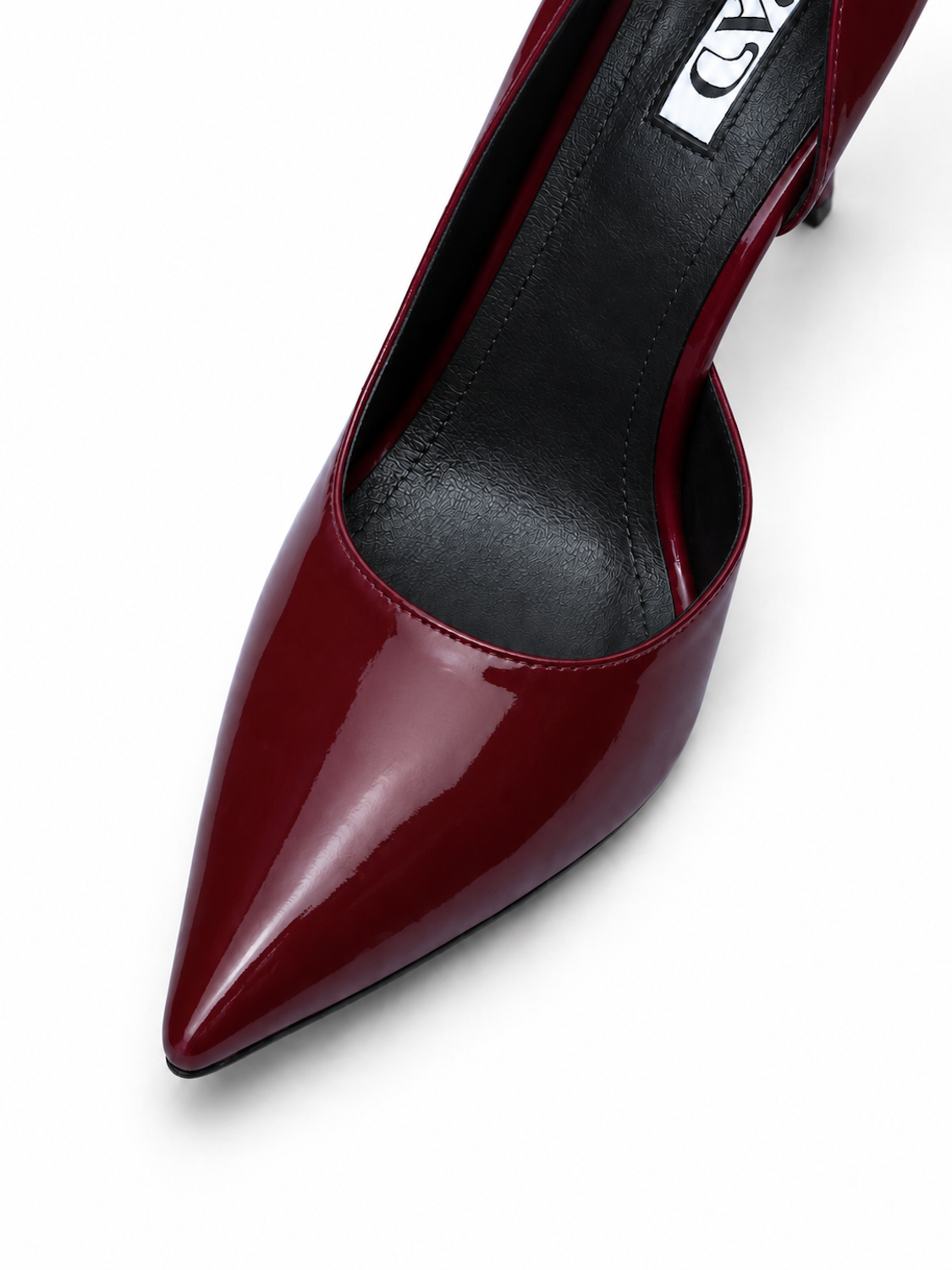 Pantofi Stiletto MAD, Rosu Burgundy, Piele Naturală Lăcuită 