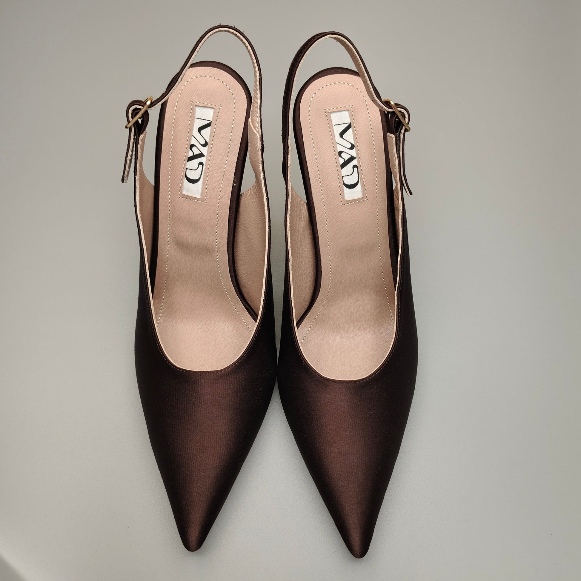 YOKO Slingback Dark Chocolate Satin