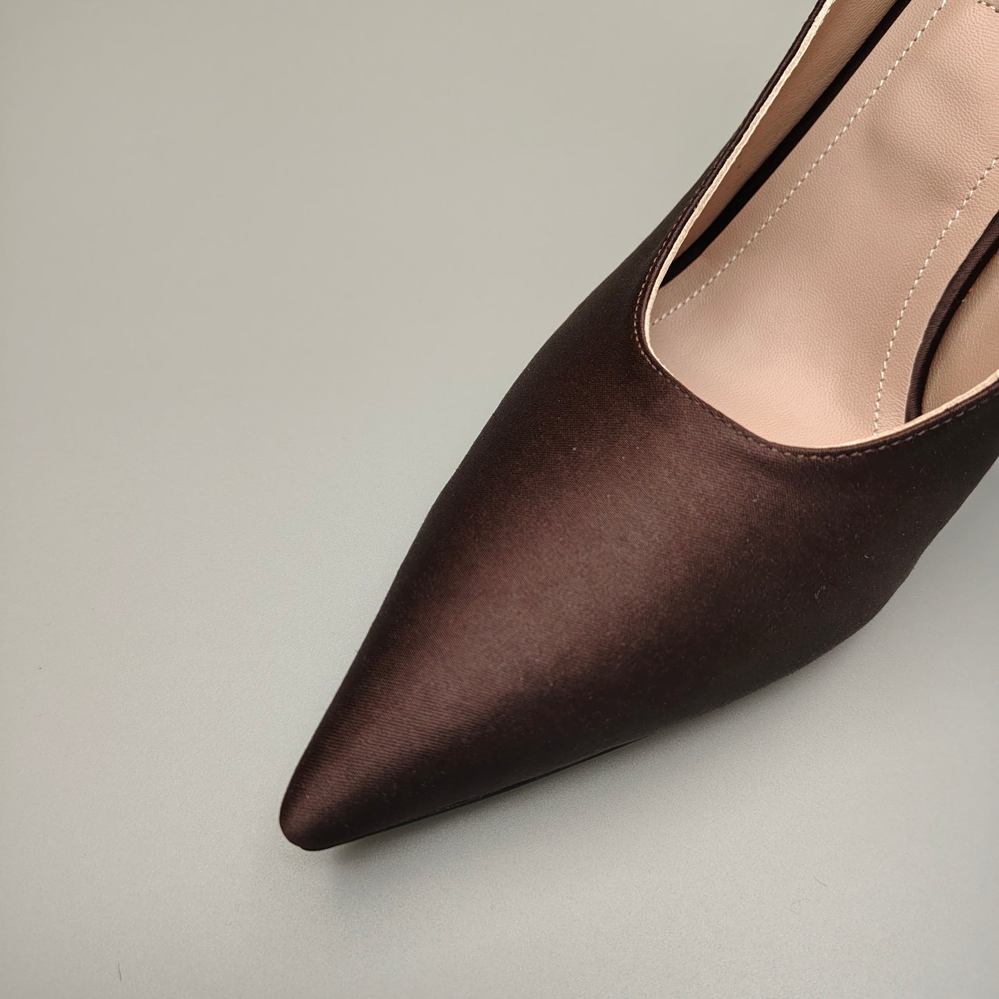 YOKO Slingback Dark Chocolate Satin2