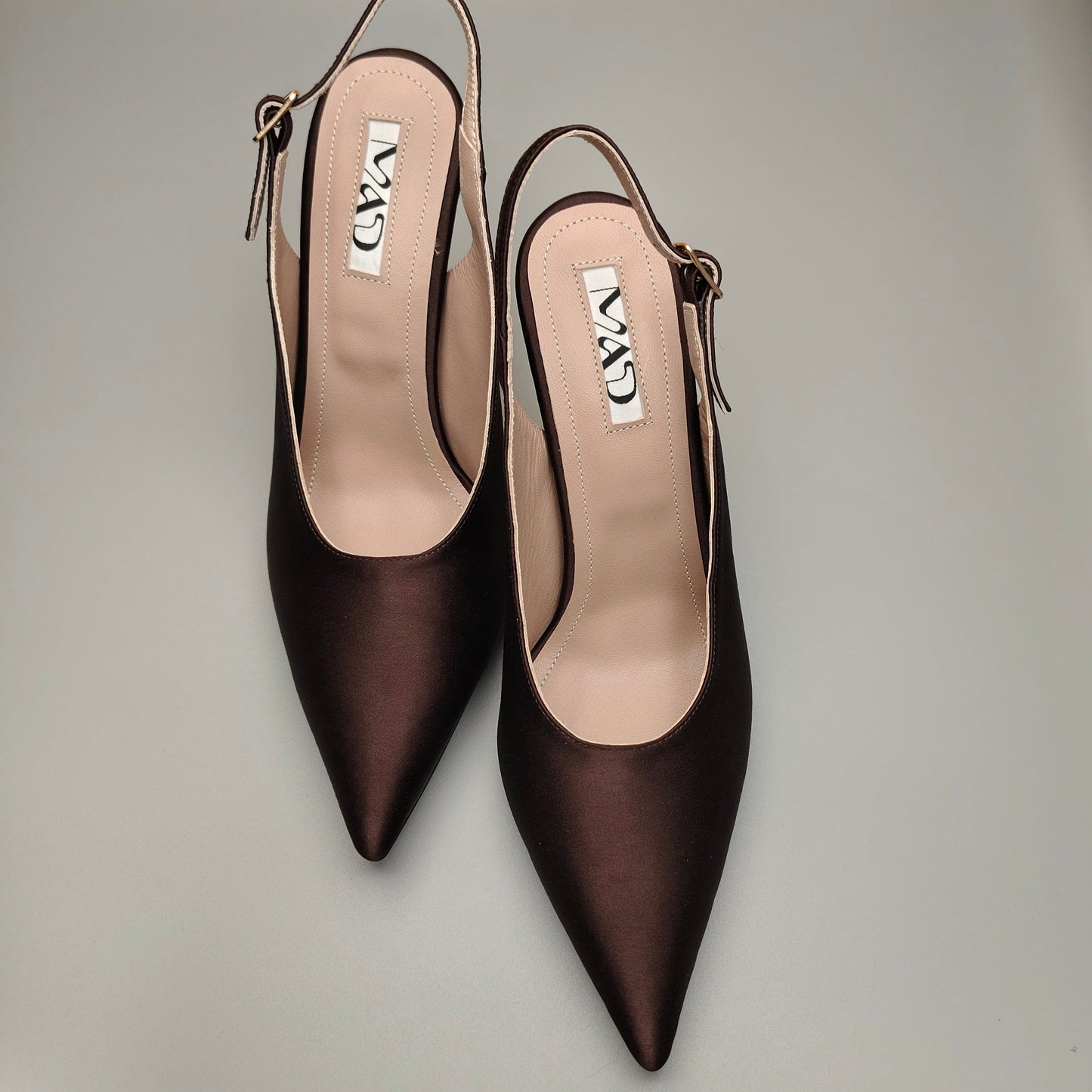 YOKO Slingback Dark Chocolate Satin4