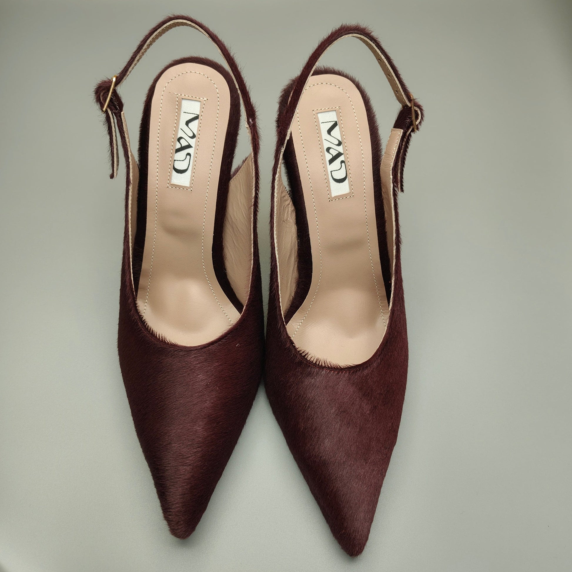 YOKO Slingback Pony Hair Merlot1