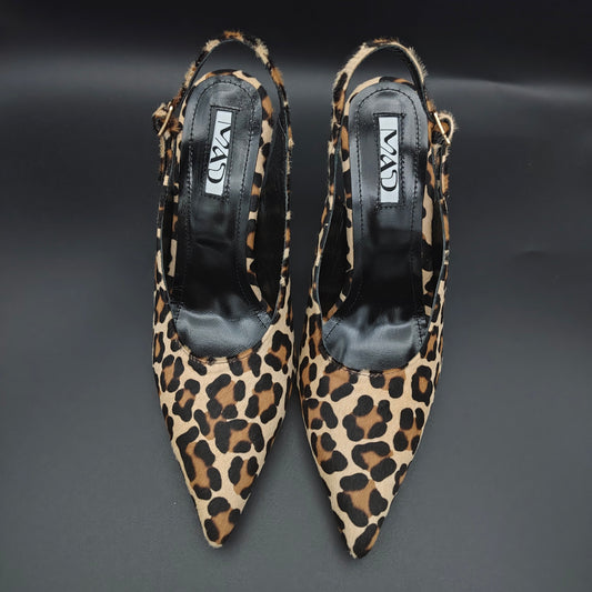 YOKO Slingback Pony Leopard Leather1