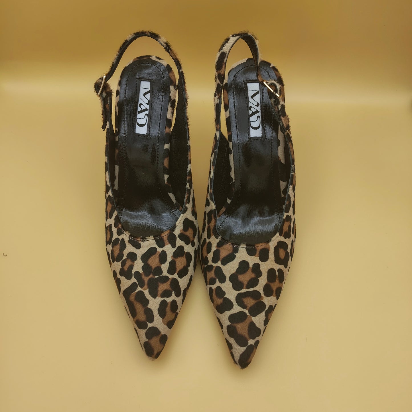 YOKO Slingback Pony Leopard Leather2