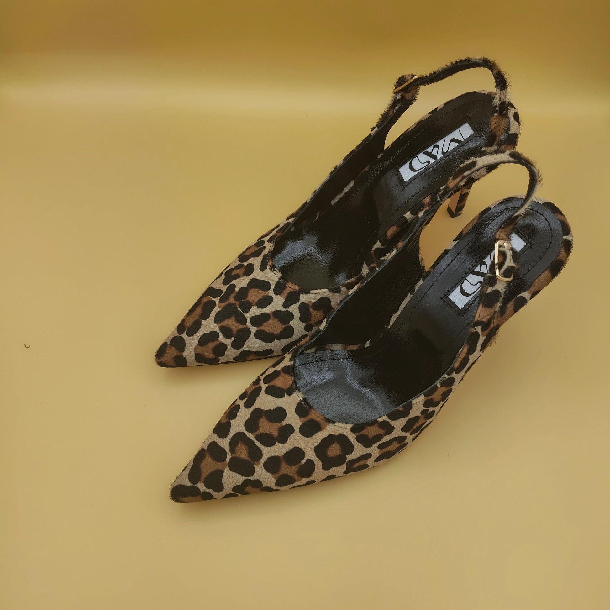 YOKO Slingback Pony Leopard Leather3