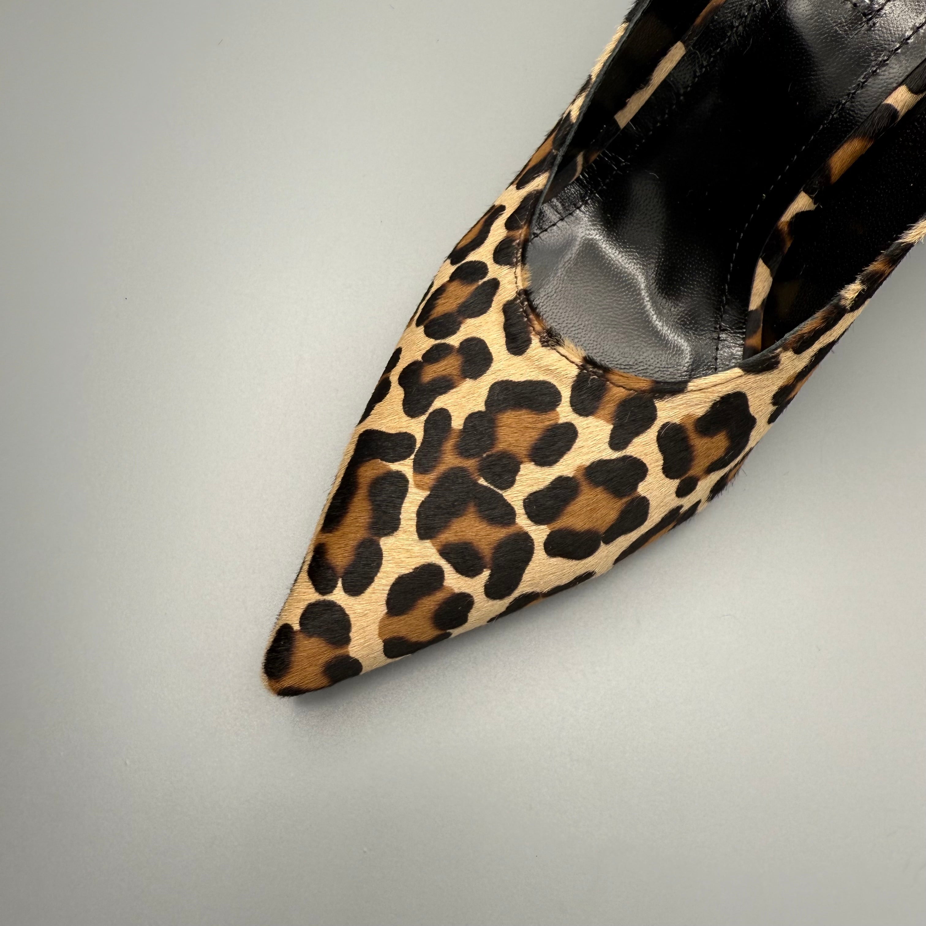 YOKO Slingback Pony Leopard Leather Single1