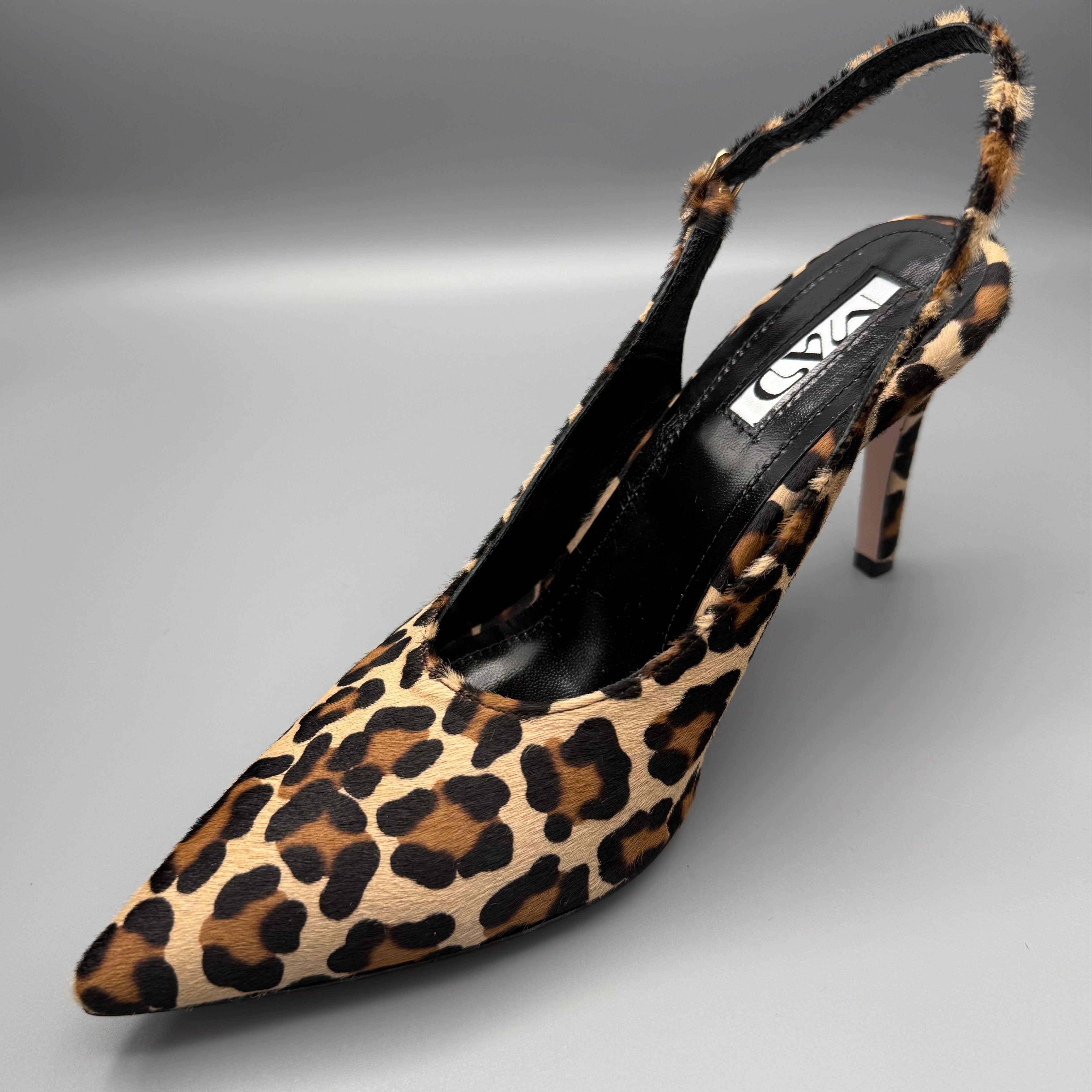 YOKO Slingback Pony Leopard Leather Single3