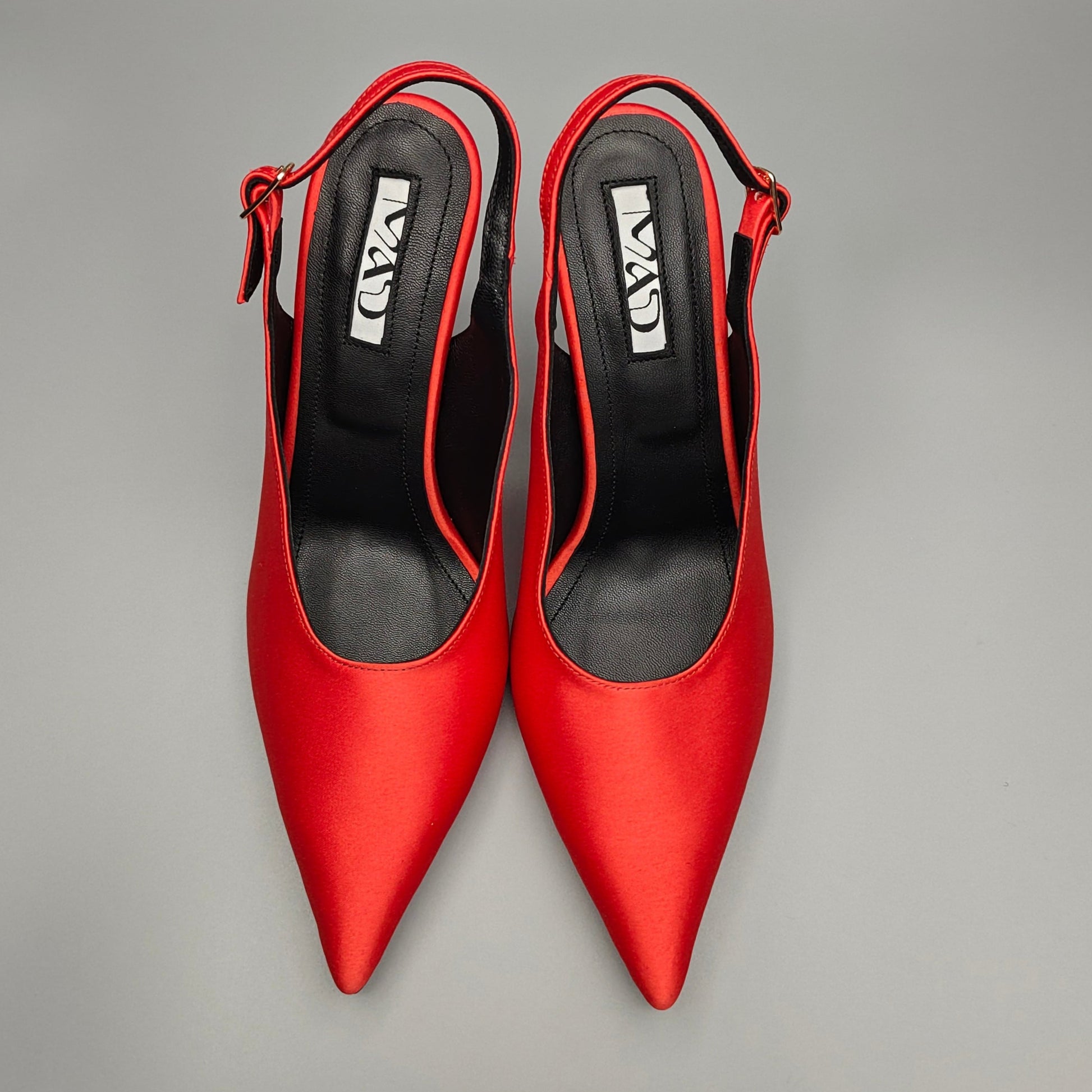 YOKO Slingback Satin Coral Red Pair1