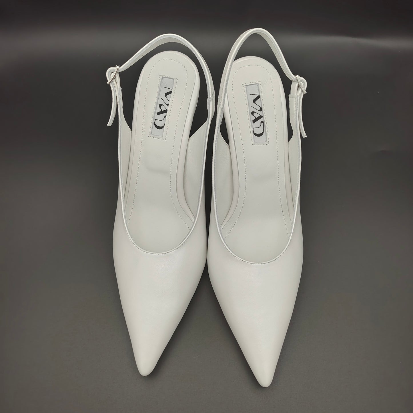 YOKO Slingback White Leather pair