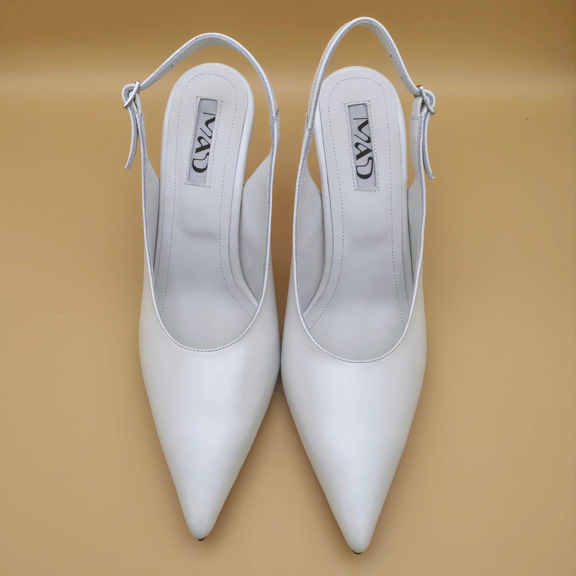 YOKO Slingback White Leather Pair2