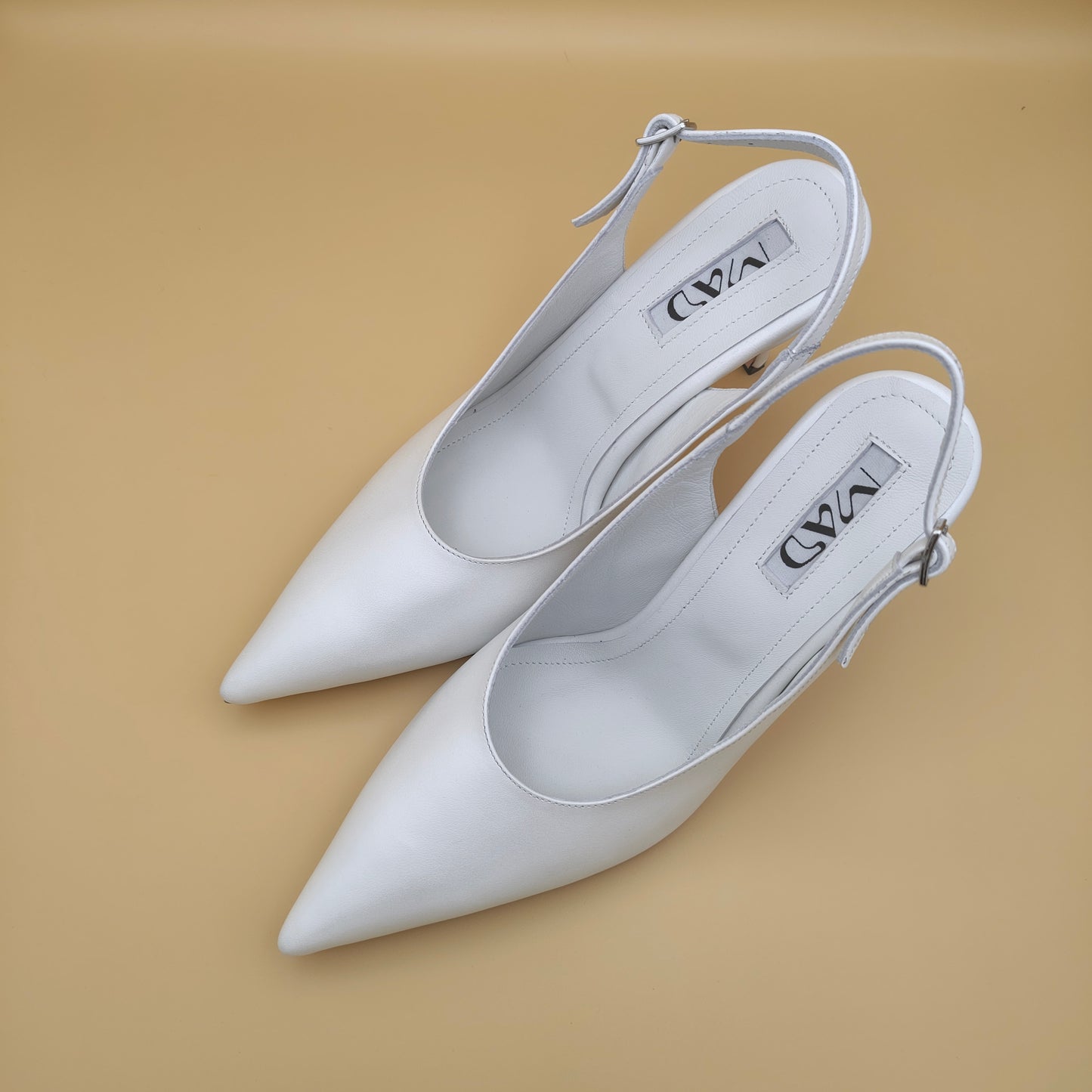 YOKO Slingback White Leather Pair3