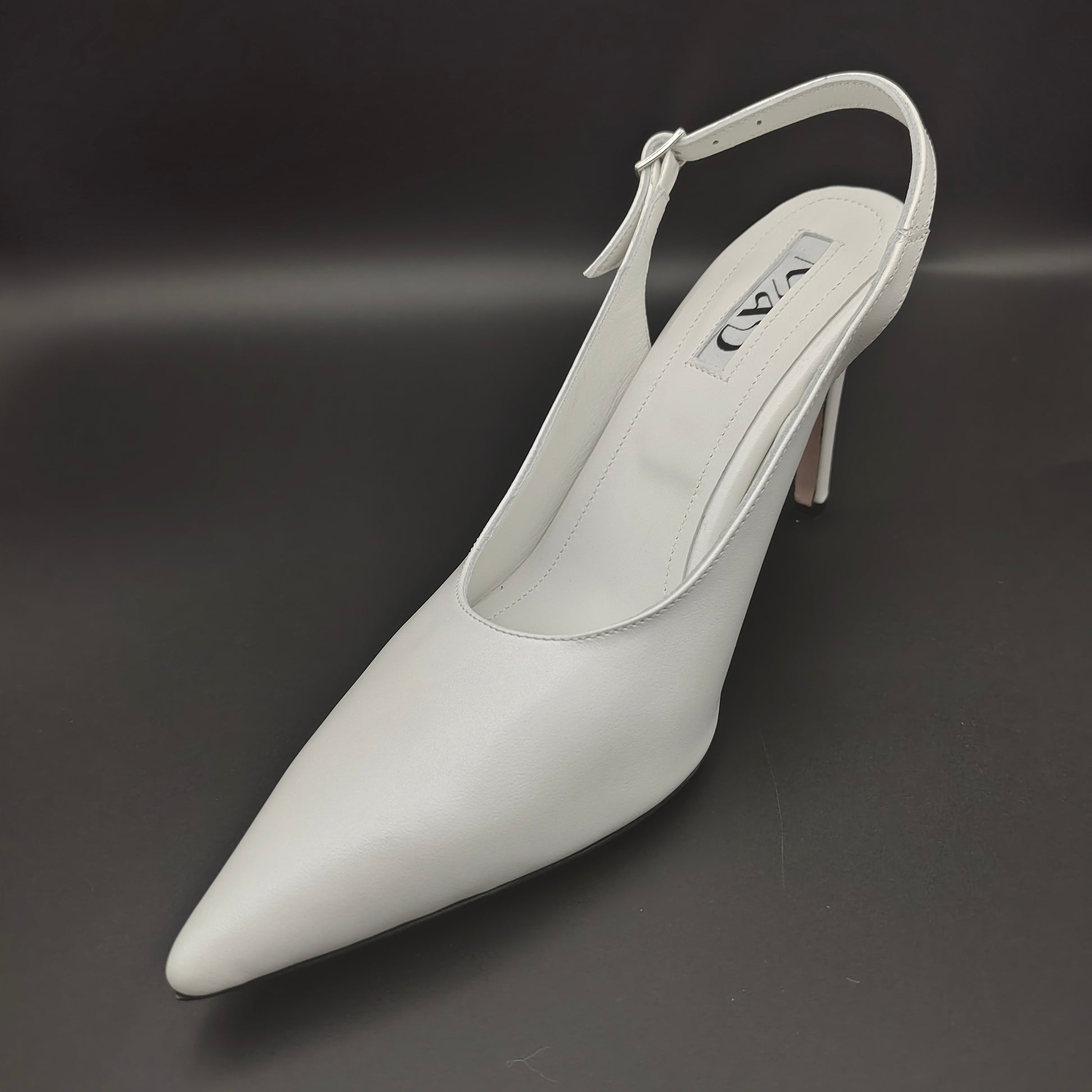 YOKO Slingback White Leather Profile