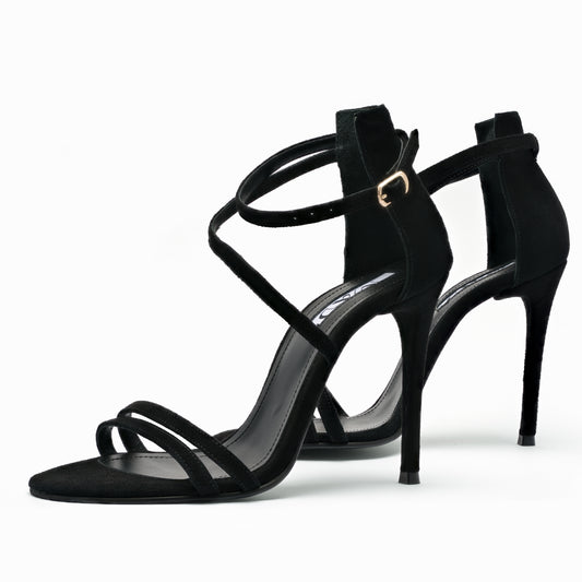 black suede sandals 11 cm heel