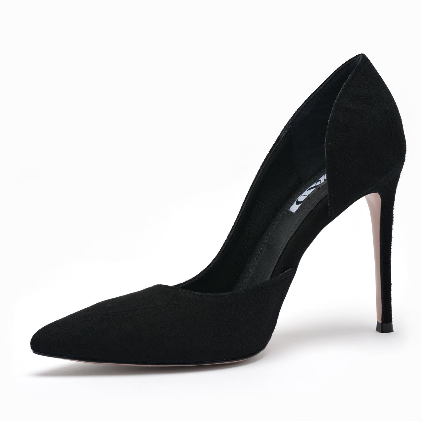 black suede stilettos 10 cm profile 1