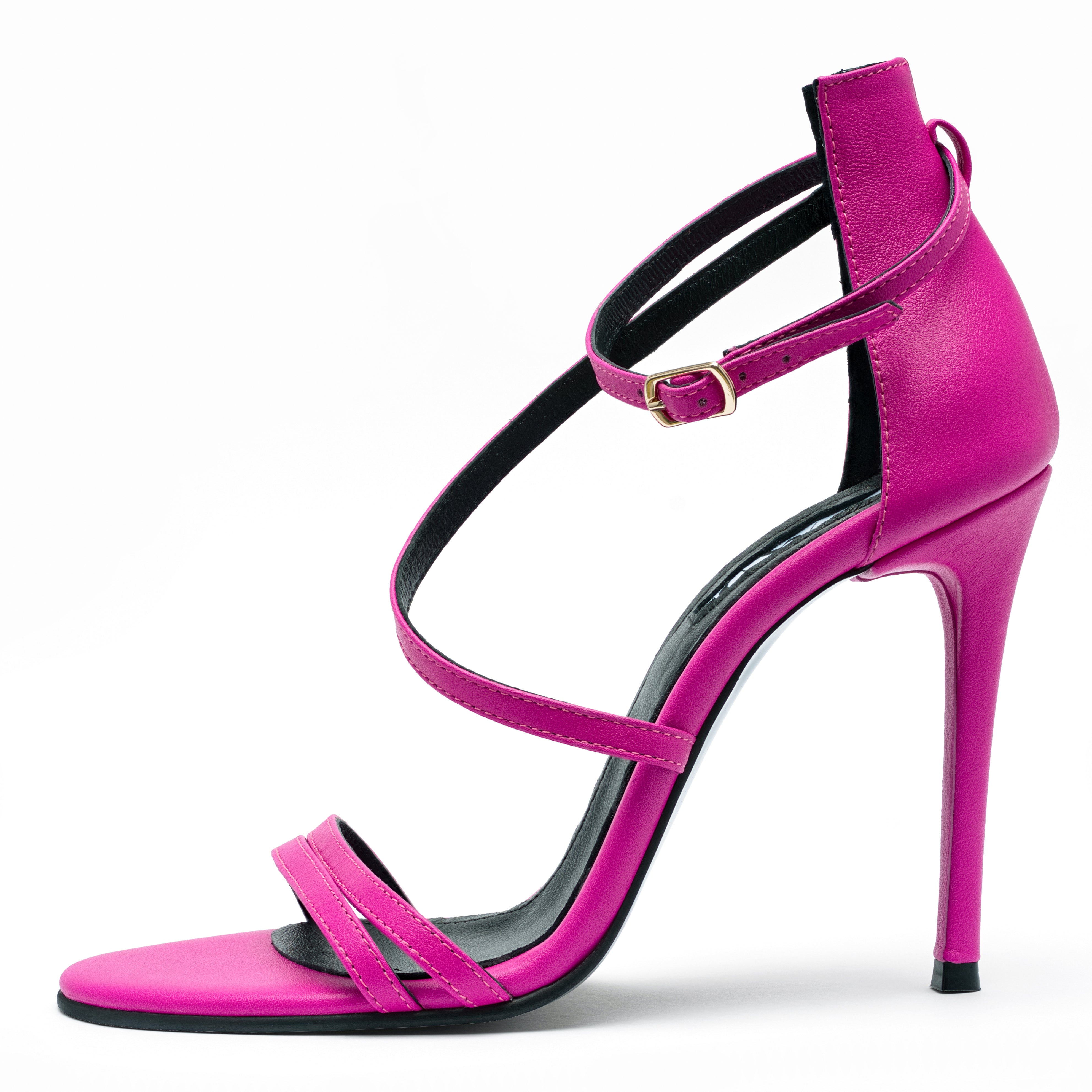 fuchsia leather sandals 10cm profile