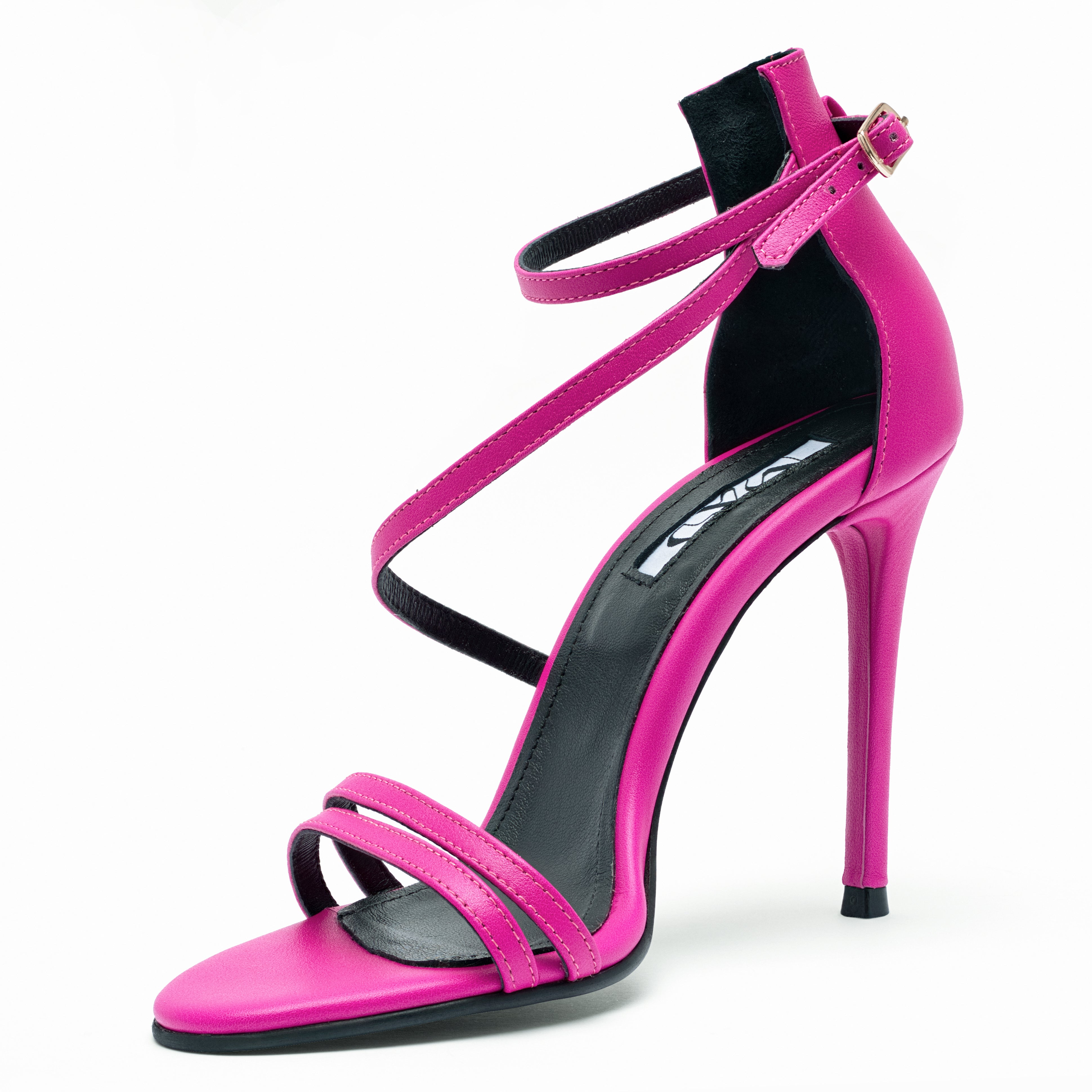 fuchsia leather sandals 10cm profile 1