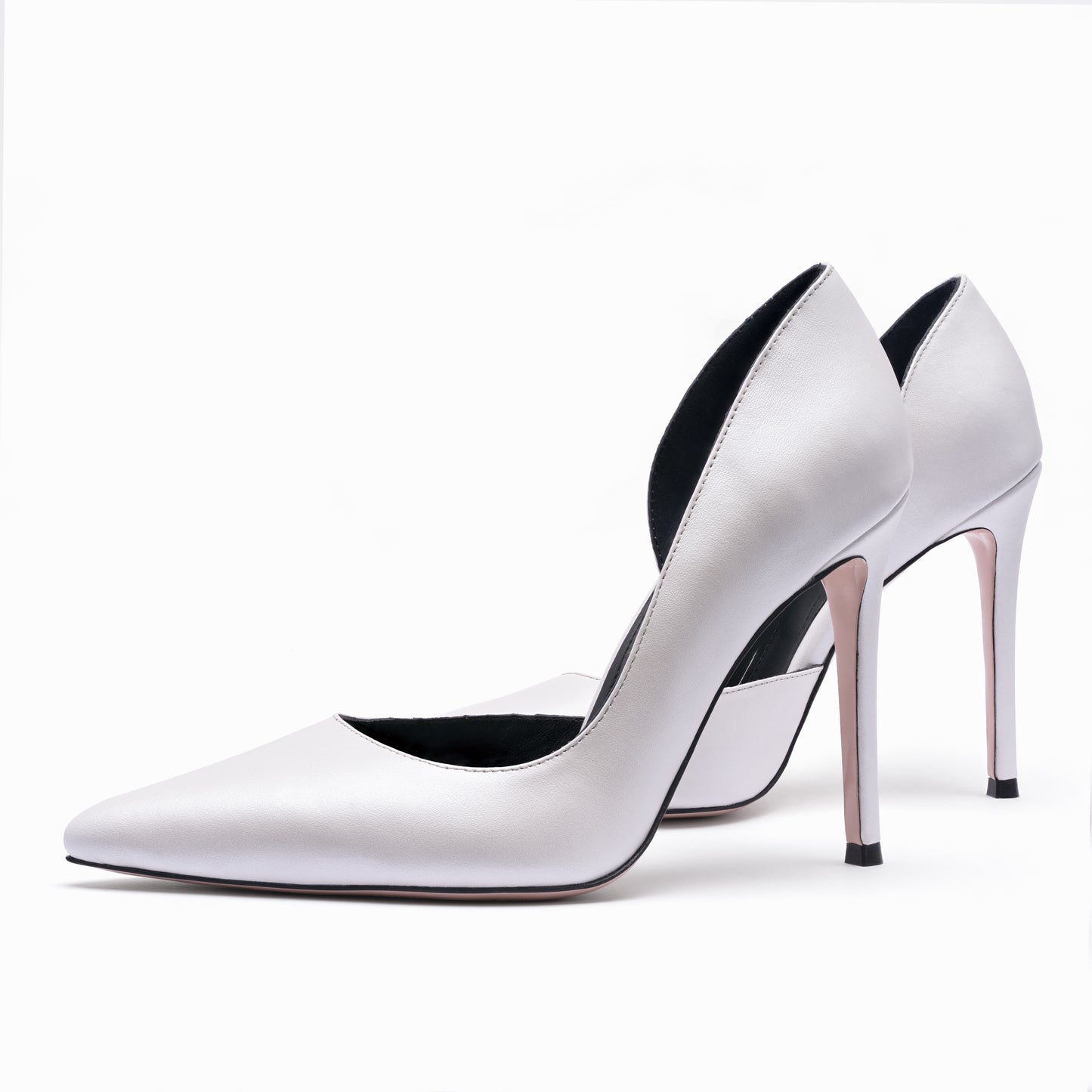 ivory leather stilettos 10 cm