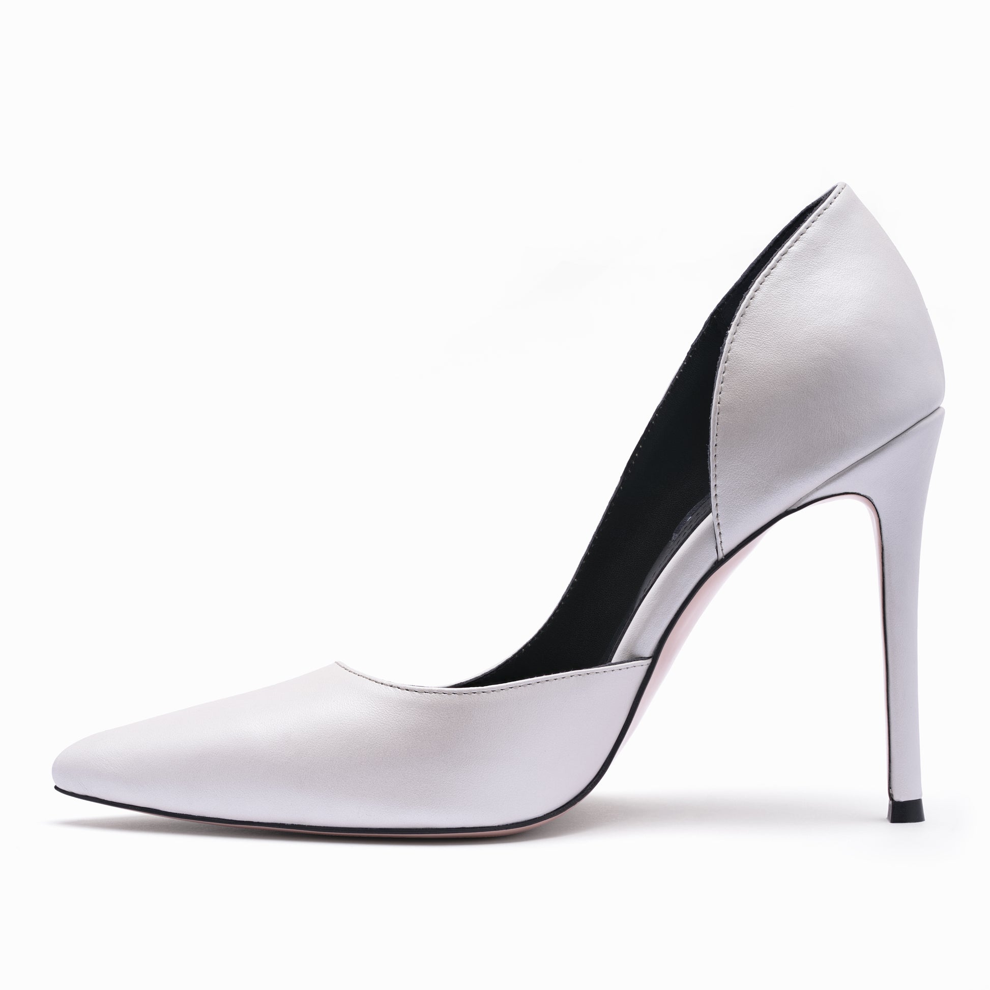 ivory leather stilettos 10 cm profile