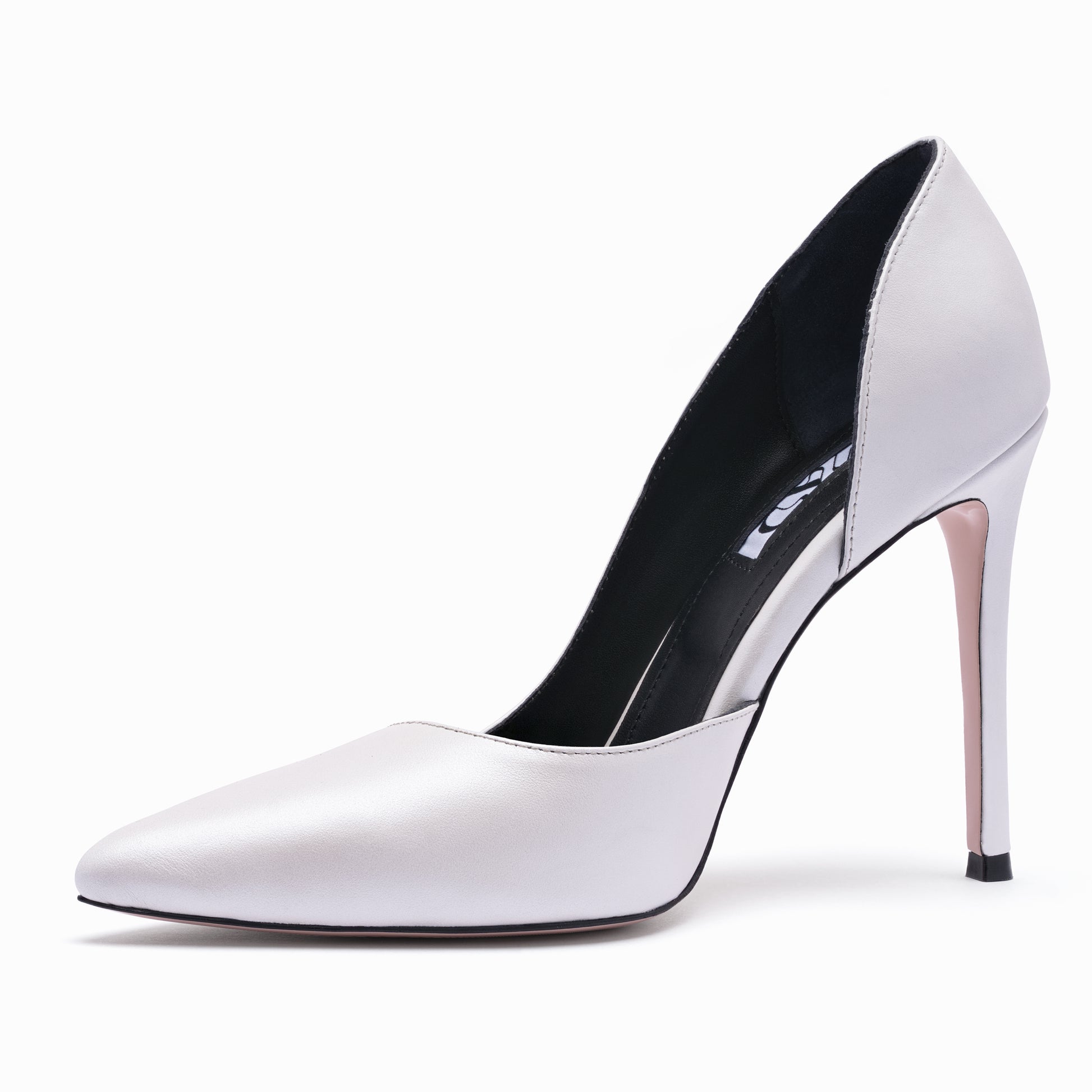 ivory leather stilettos 10 cm single